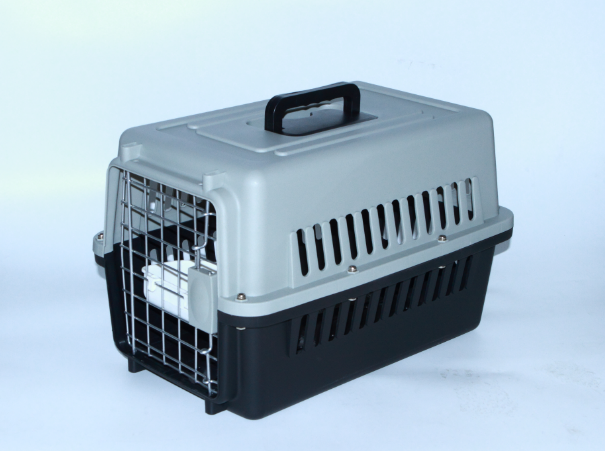 YES4PETS Small Dog Cat Crate Pet Airline Carrier Cage With Bowl and Tray-Black