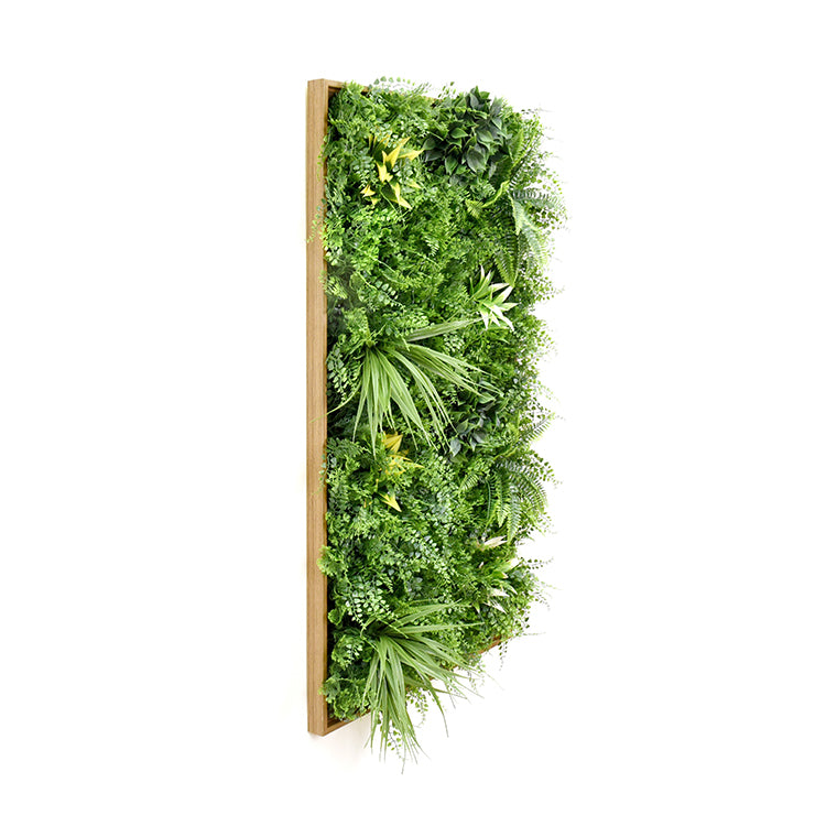 YES4HOMES 3D Green Artificial Plants Wall Panel Flower Wall With Frame Vertical Garden UV Resistant 50X100CM