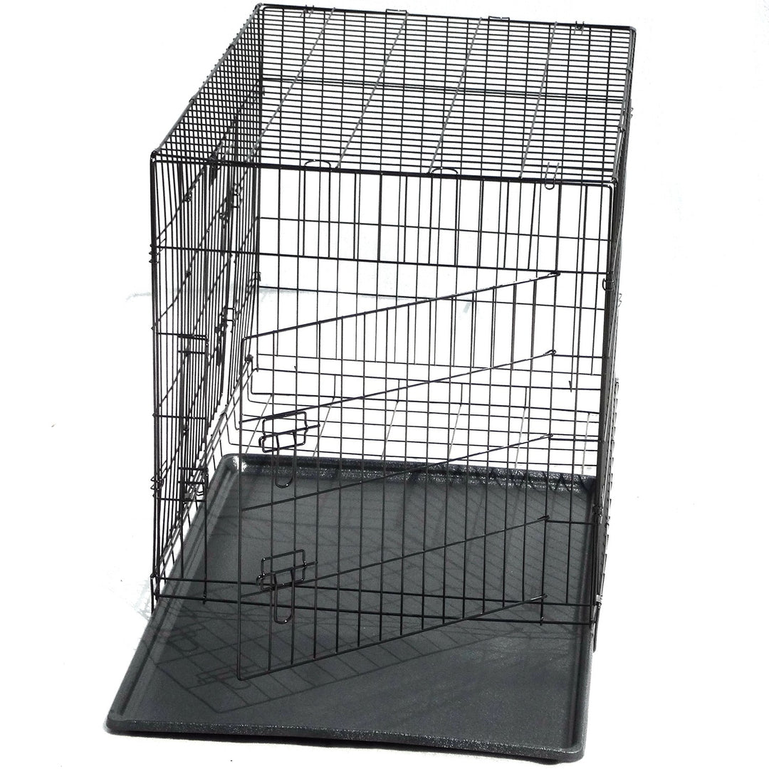 YES4PETS 48' Collapsible Metal Dog Cat Crate Cat Rabbit Puppy Cage With Tray