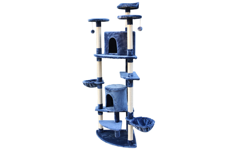 YES4PETS 200 cm Cat Scratching Post Tree Scratcher Corner Tower Furniture- Blue