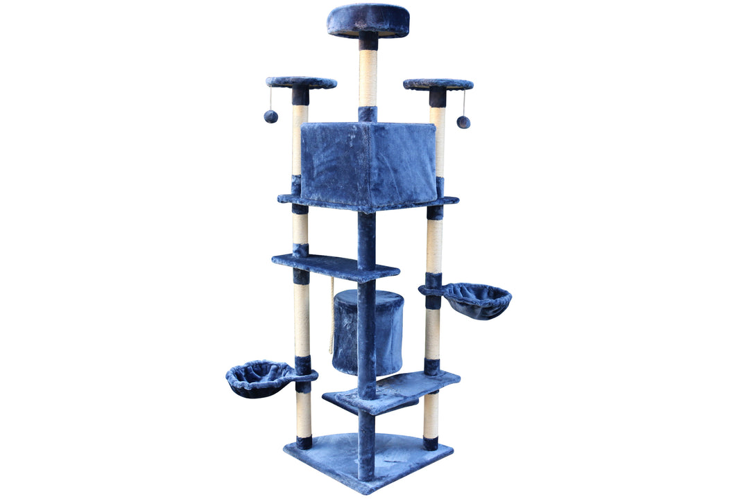 YES4PETS 200 cm Cat Scratching Post Tree Scratcher Corner Tower Furniture- Blue