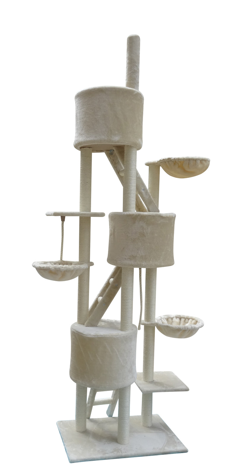 YES4PETS 244 cm XL Multi Level Cat Scratching Post Tree Scratcher Pole- Beige