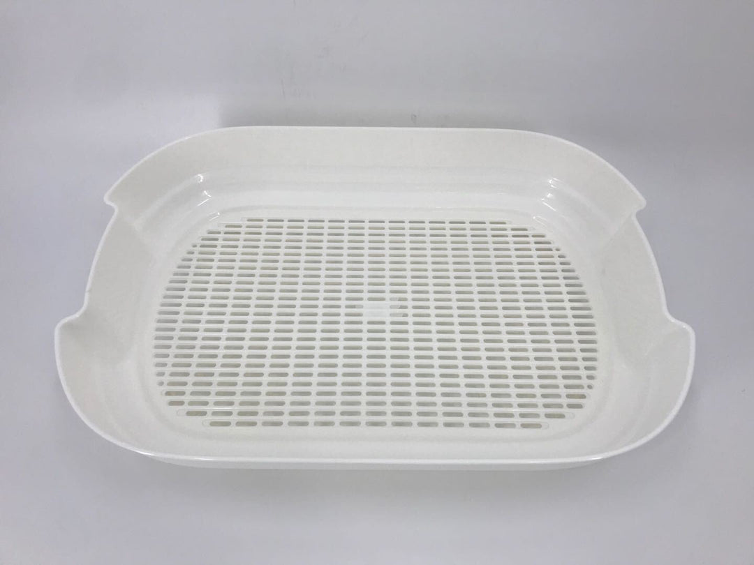 YES4PETS Portable Hooded Cat Toilet Litter Box Tray House with Scoop and Grid Tray White