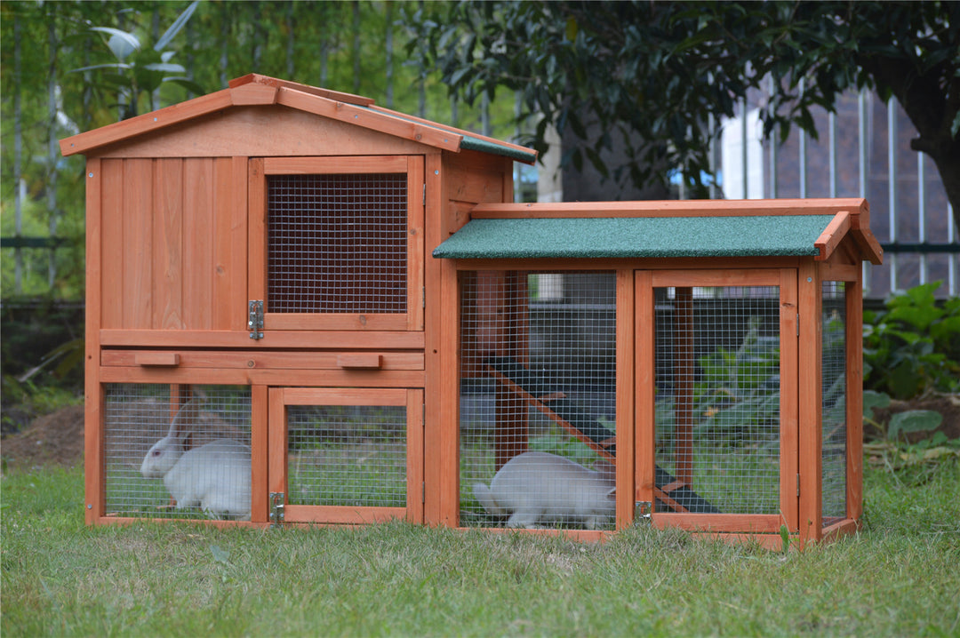 YES4PETS 146cm Rabbit Hutch Metal Run Wooden Cage Guinea Pig Cage House