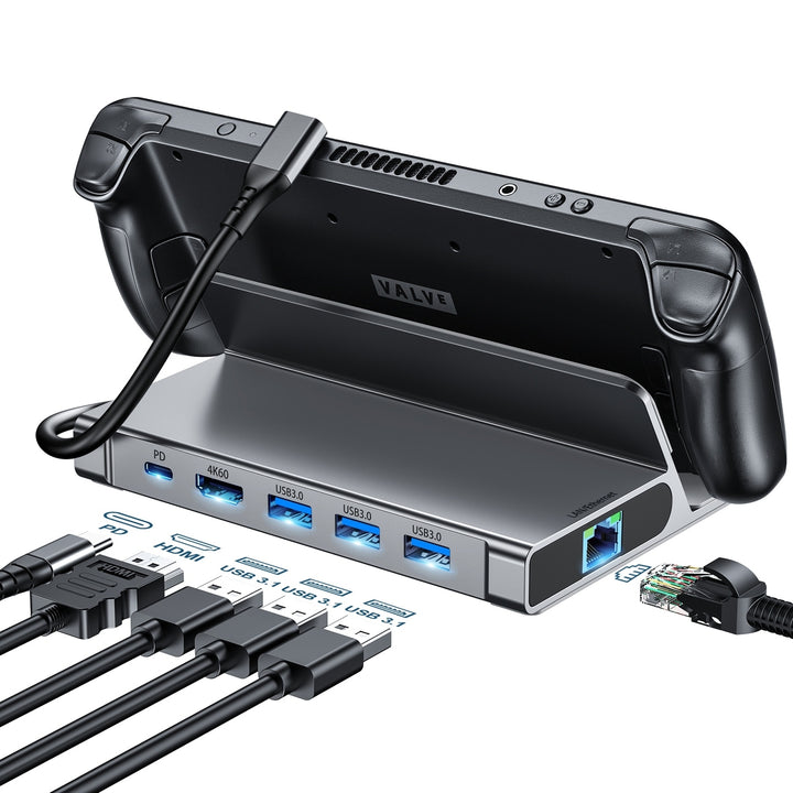 CHOETECH HUB-M50 6-in-1 USB-C 100W Aluminum Steam Deck Docking Station