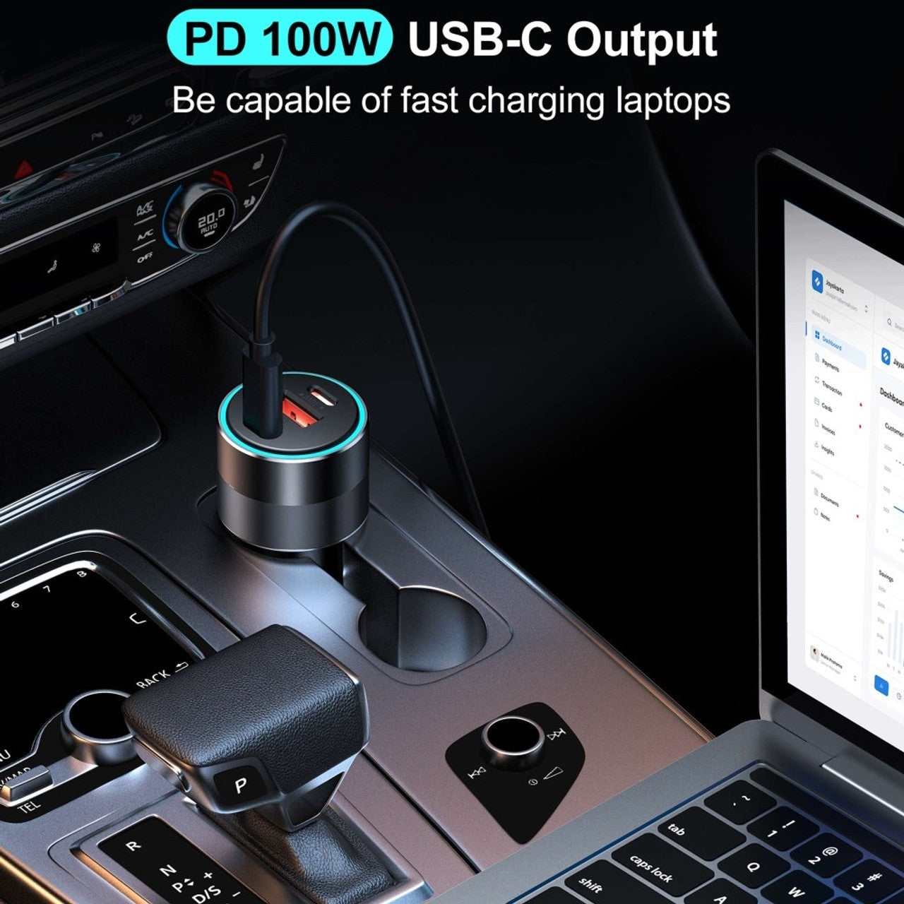 CHOETECH TC0011 130W 3 Ports (Dual USB-C Port PD3.0 + USB-A Port) Fast Car Charger