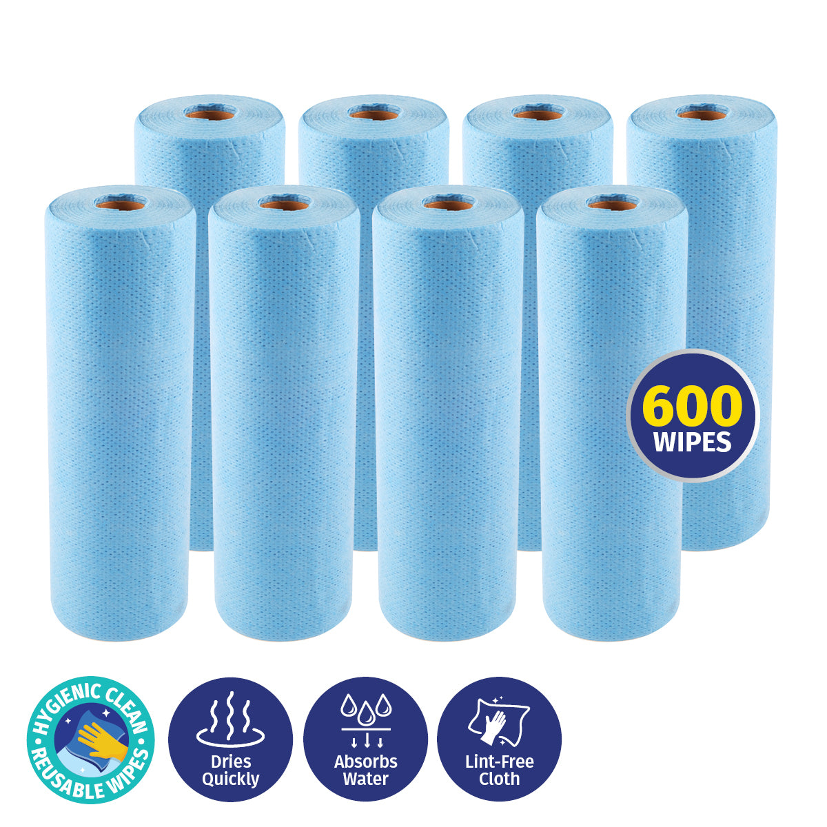 Xtra Kleen 600PCE Household Multi-Wipe/Cloth Rolls Absorbent Non-Abrasive 30cm