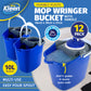 Xtra Kleen 12PCE Mop Bucket With Removable Wringer Easy Pour Spout 10L