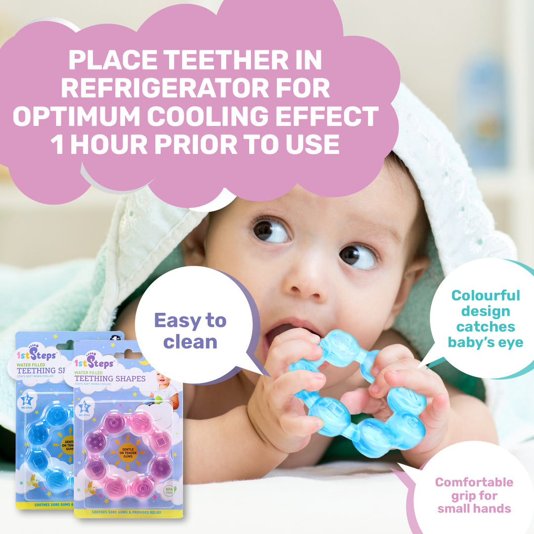 1st Steps 12PCE Textured Teething Rings Water Filled Soft Premium Silicone