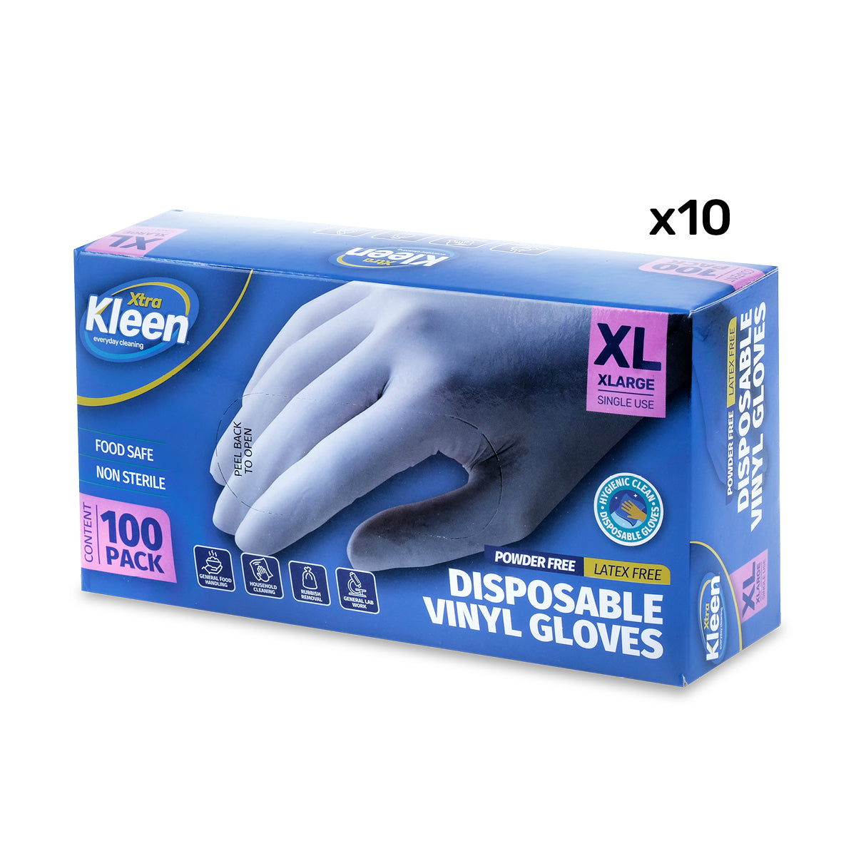 Xtra Kleen 1000PCE Disposable Gloves Latex & Powder Free Food Safe XL Size