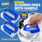 Xtra Kleen 96PCE Scourer Pads Easy Grip Handle Tool Refills Included 7 x 10cm