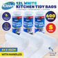 Xtra Kleen 600PCE 12L Kitchen Tidy Bags White Small Tie Handles 44 x 45cm