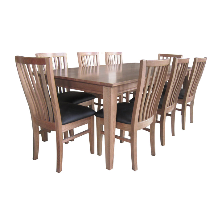 Fairmont 210cm Dining Table Solid Tasmanian Oak Timber Wood Smoke