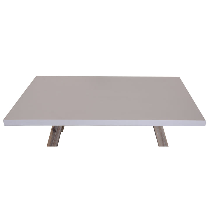 Stony 120cm Coffee Table with Concrete Top - White