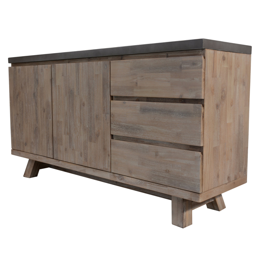 Stony 160cm Acacia Timber Buffet with Concrete Top - Grey