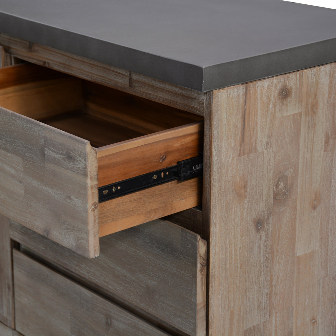 Stony 160cm Acacia Timber Buffet with Concrete Top - Grey