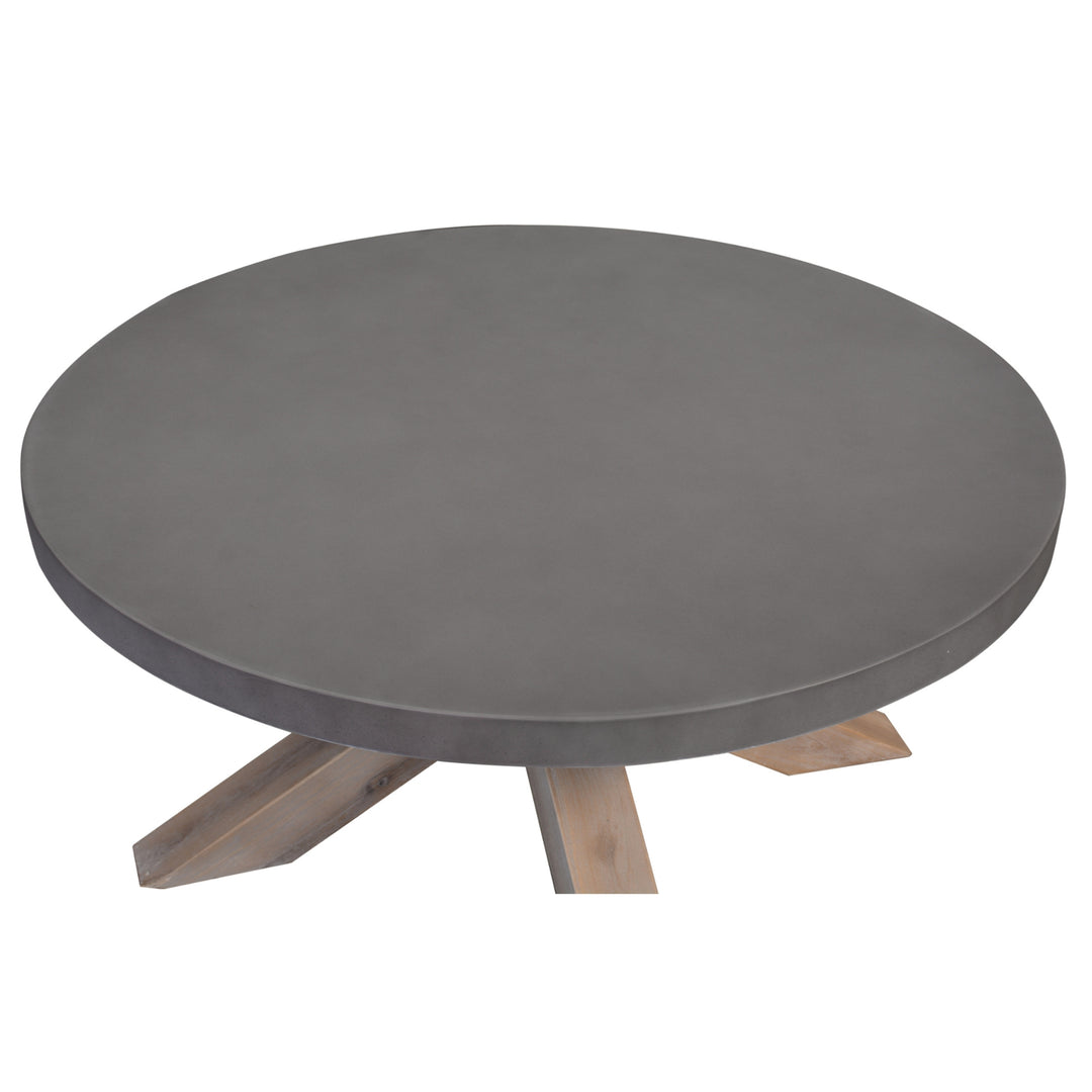 Stony 85cm Round Coffee Table with Concrete Top - Grey