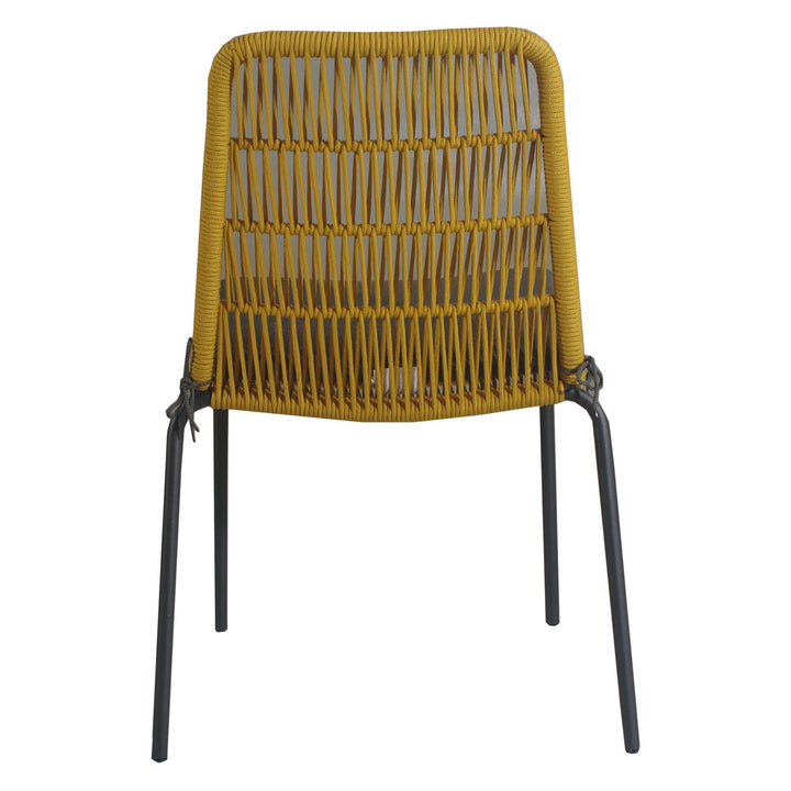 Lara 8pc Set Outdooor Rope Dining Chair Steel Frame Yellow