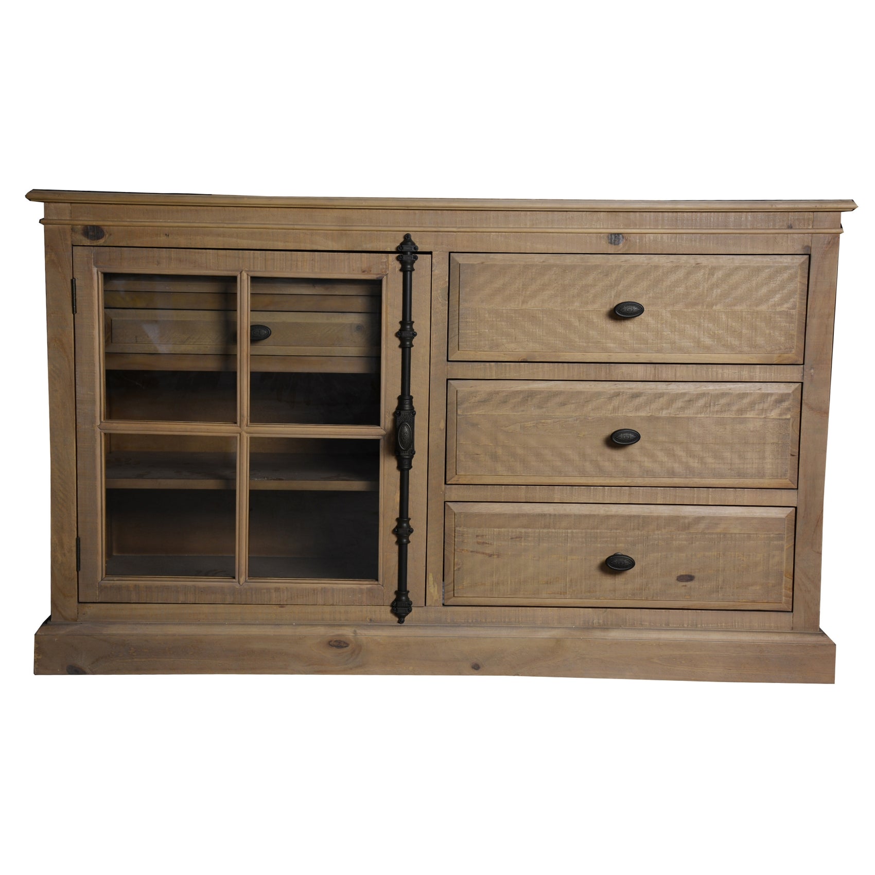 Jade Dresser 5 Chest of Drawers 1 Door Bed Storage Cabinet - Natural