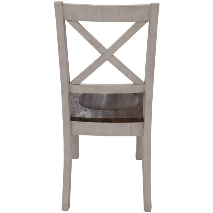 Erica X-Back Dining Chair Set of 2 Solid Acacia Timber Wood Hampton Brown White