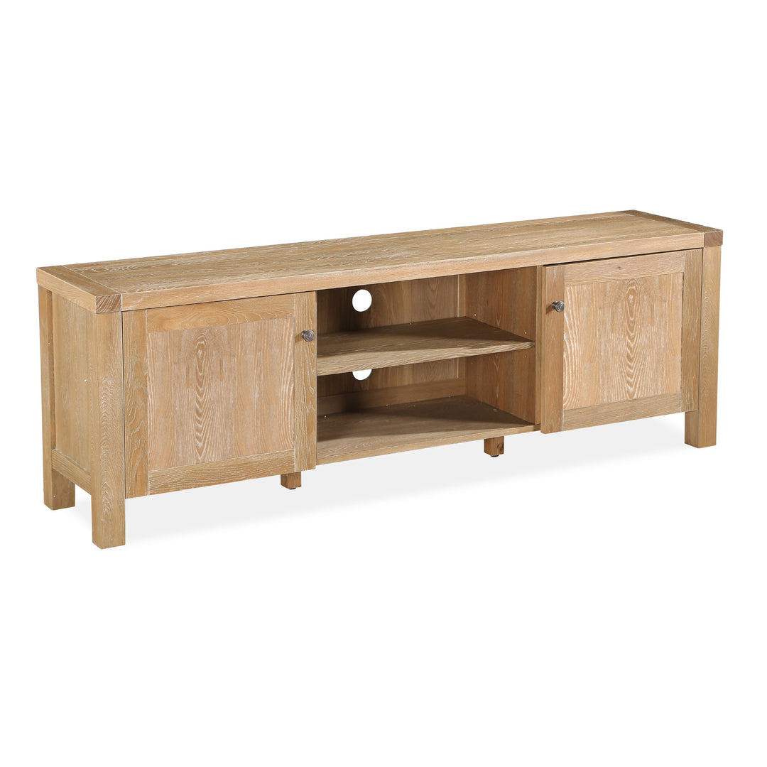 Woodland 140cm ETU Entertainment TV Unit Timber Wood 2 Door Natural