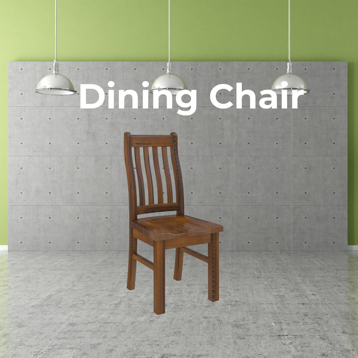 Umber Dining Chair Set of 2 Solid Pine Wood Home Dinner Furniture - Dark Brown