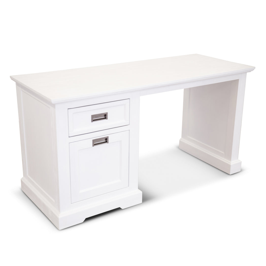 Laelia Study Computer Desk 150cm Office Executive Table Solid Acacia Wood -White