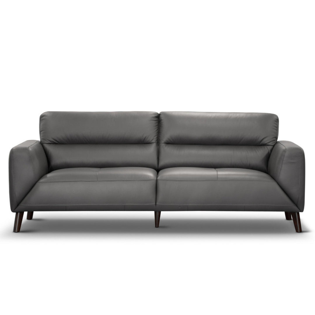 Downy  Genuine Leather Sofa 3 Seater Upholstered Lounge Couch - Gunmetal