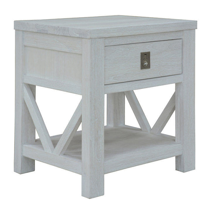 Myer 2pc Set Bedside Tables Storage Cabinet Shelf Side End Table White Wash