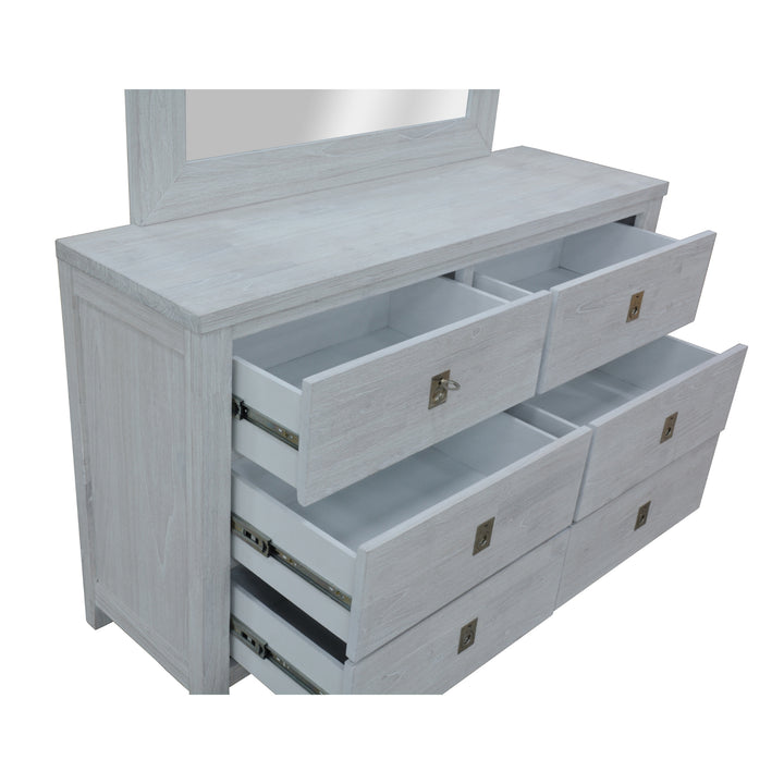 Myer Dresser 6 Chest of Drawers Storage Cabinet White Wash