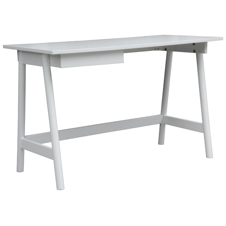 Mindil Office Desk Student Study Table Solid Wooden Timber Frame - White