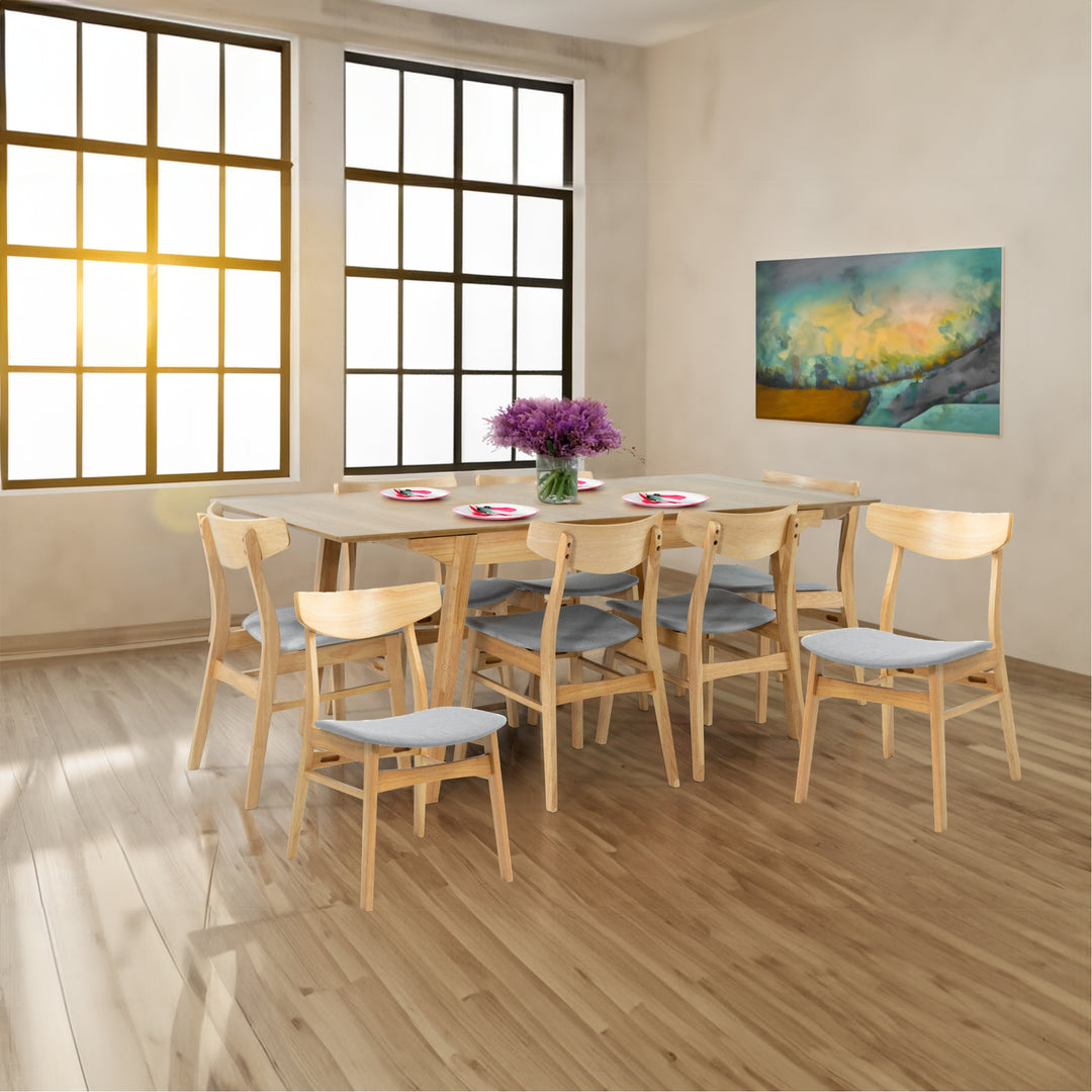 Cusco 9pc Set Dining Set 150 - 190cm Extendable Table 8 Chair Scandinavian Style