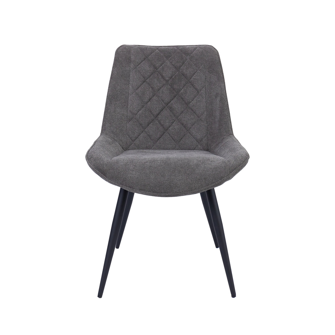 Anika 7pc Dining Set 180cm Table 6 Fabric Chair - Graphite Smoke