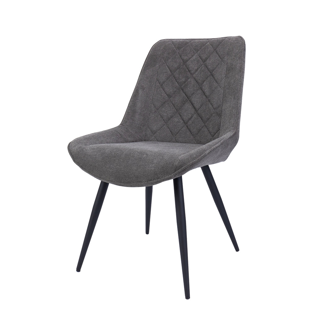 Anika 7pc Dining Set 180cm Table 6 Fabric Chair - Graphite Smoke