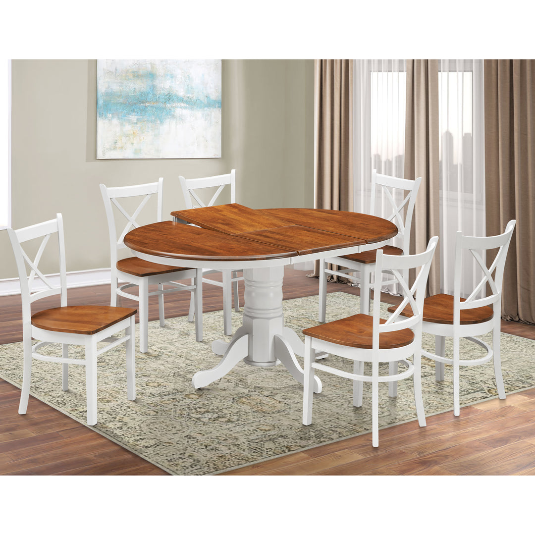 Lupin Dining Chair Set of 4 Crossback Solid Rubber Wood Furniture - White Oak