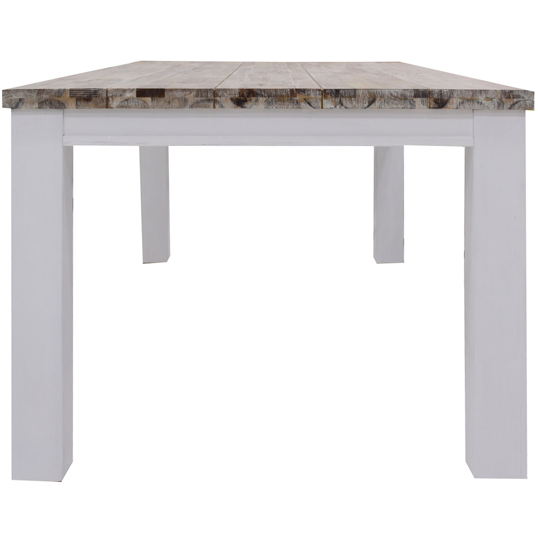 Plumeria Dining Table 190cm Solid Acacia Wood Home Dinner Furniture -White Brush