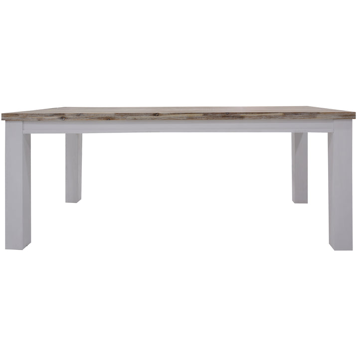 Plumeria Dining Table 190cm Solid Acacia Wood Home Dinner Furniture -White Brush