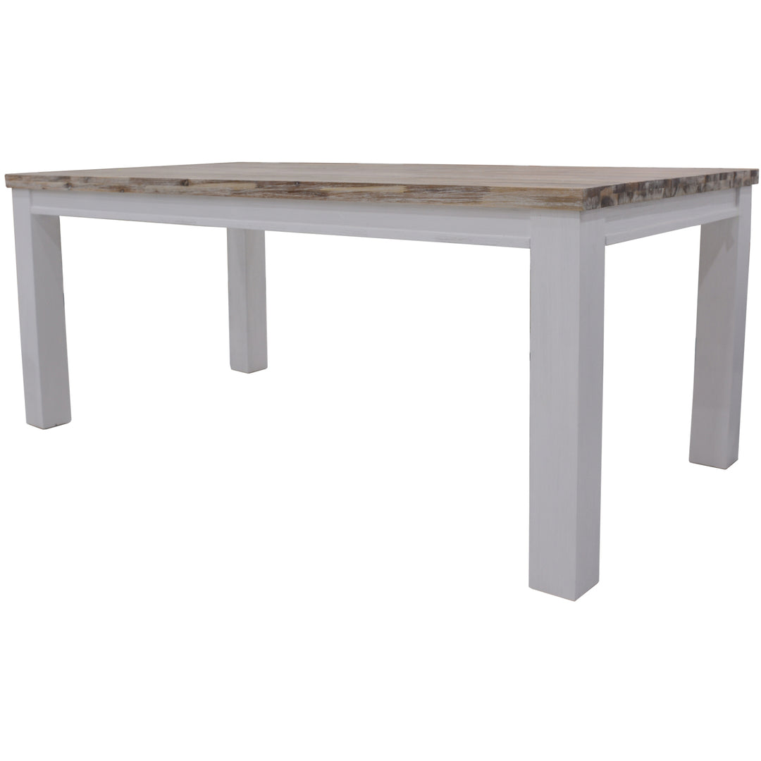 Plumeria Dining Table 225cm Solid Acacia Wood Home Dinner Furniture -White Brush