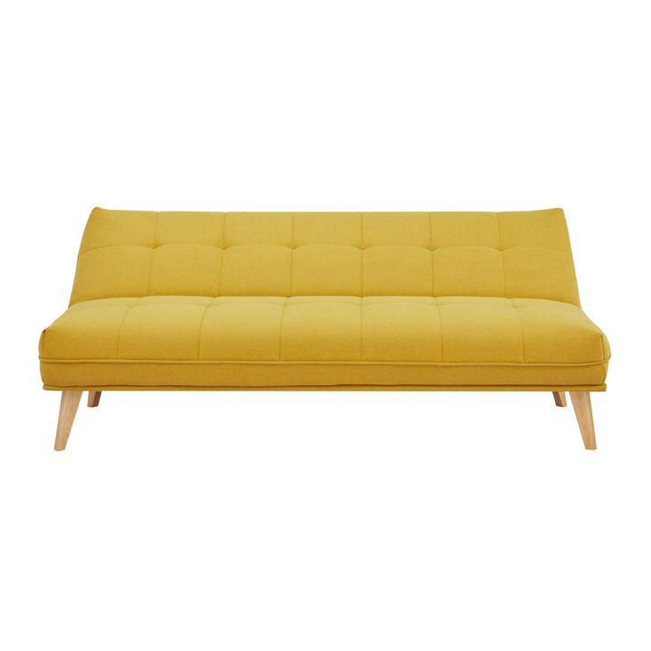 Jovie 3 Seater Sofa Queen Bed Fabric Uplholstered Lounge Couch - Yellow