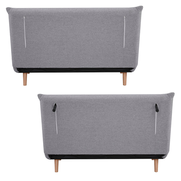 Audrey 2 Seater Sofa Futon Bed Love Seat Fabric Lounge Couch - Grey