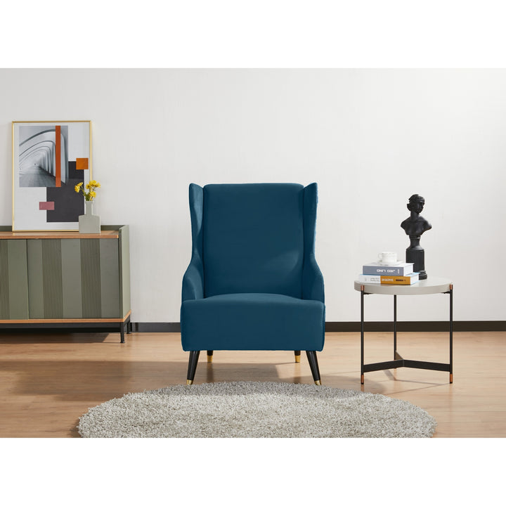 Sylvia Accent Sofa Arm Chair Fabric Uplholstered Lounge Couch - Navy