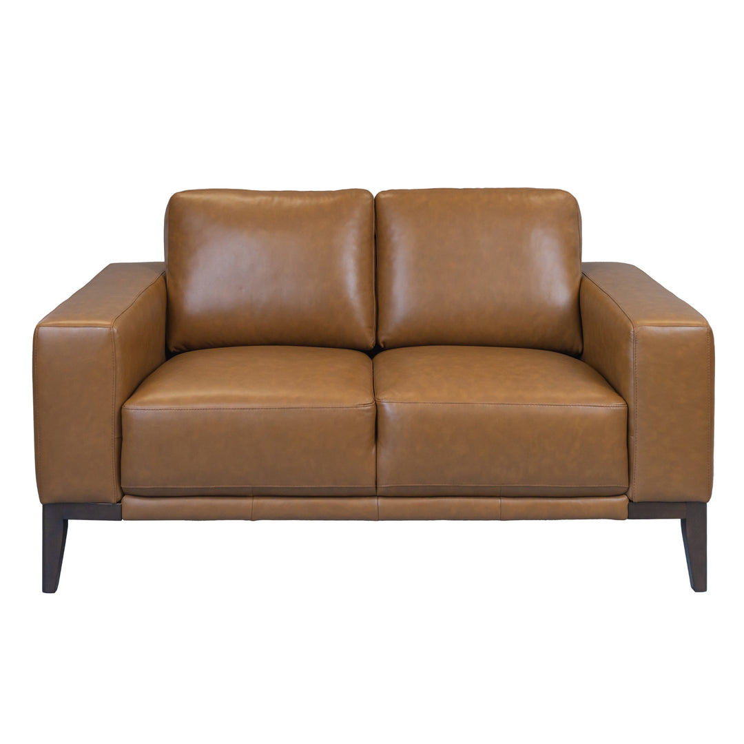 Lorenzo 2 + 3 Seater Sofa Leather Upholstered Lounge Set - Tan