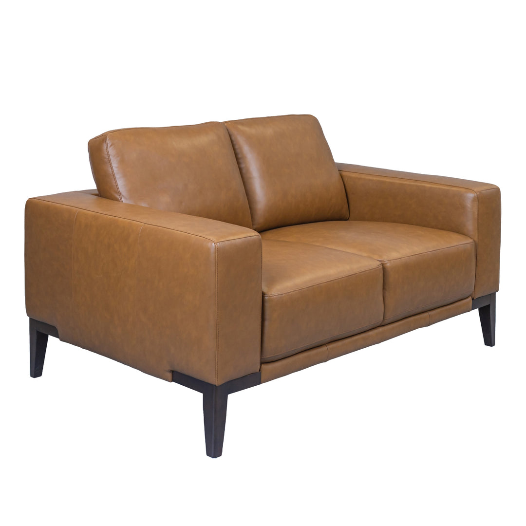 Lorenzo 2 Seater Sofa Leather Upholstered Lounge - Tan