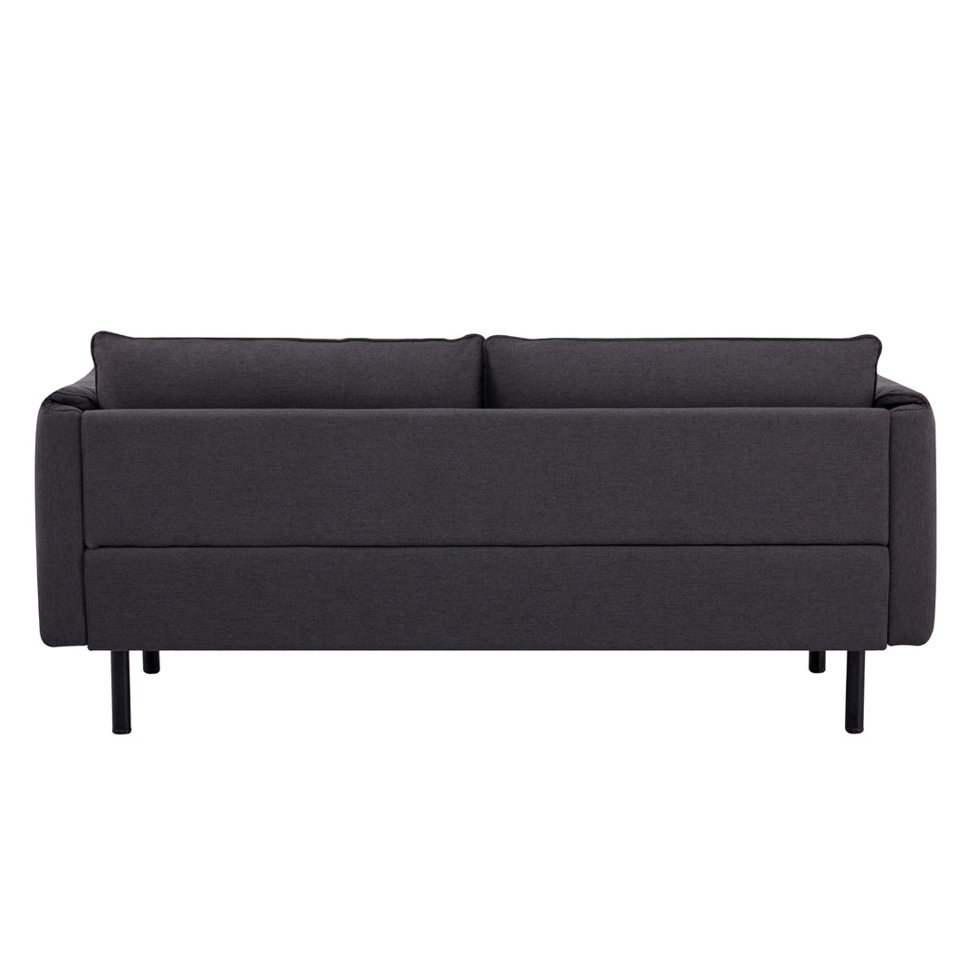 Channel 3 Seater Fabric Sofa Lounge Couch Charcoal