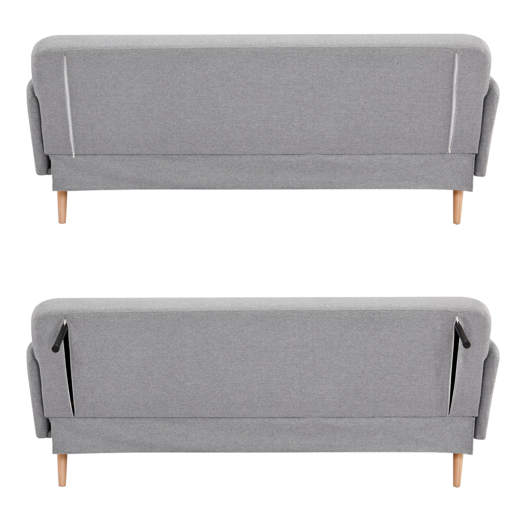 Merlin 3 Seater Sofa Futon Bed Fabric Lounge Couch - Grey