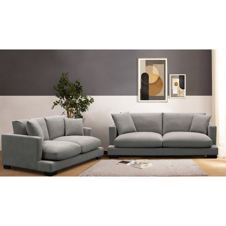 Royalty 3 + 2 Seater Sofa Fabric Uplholstered Left Chaise Lounge Couch - Grey