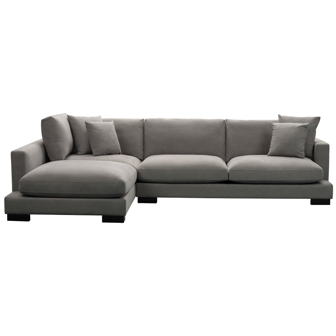 Royalty 3 Seater Sofa Fabric Uplholstered Left Chaise Lounge Couch - Grey