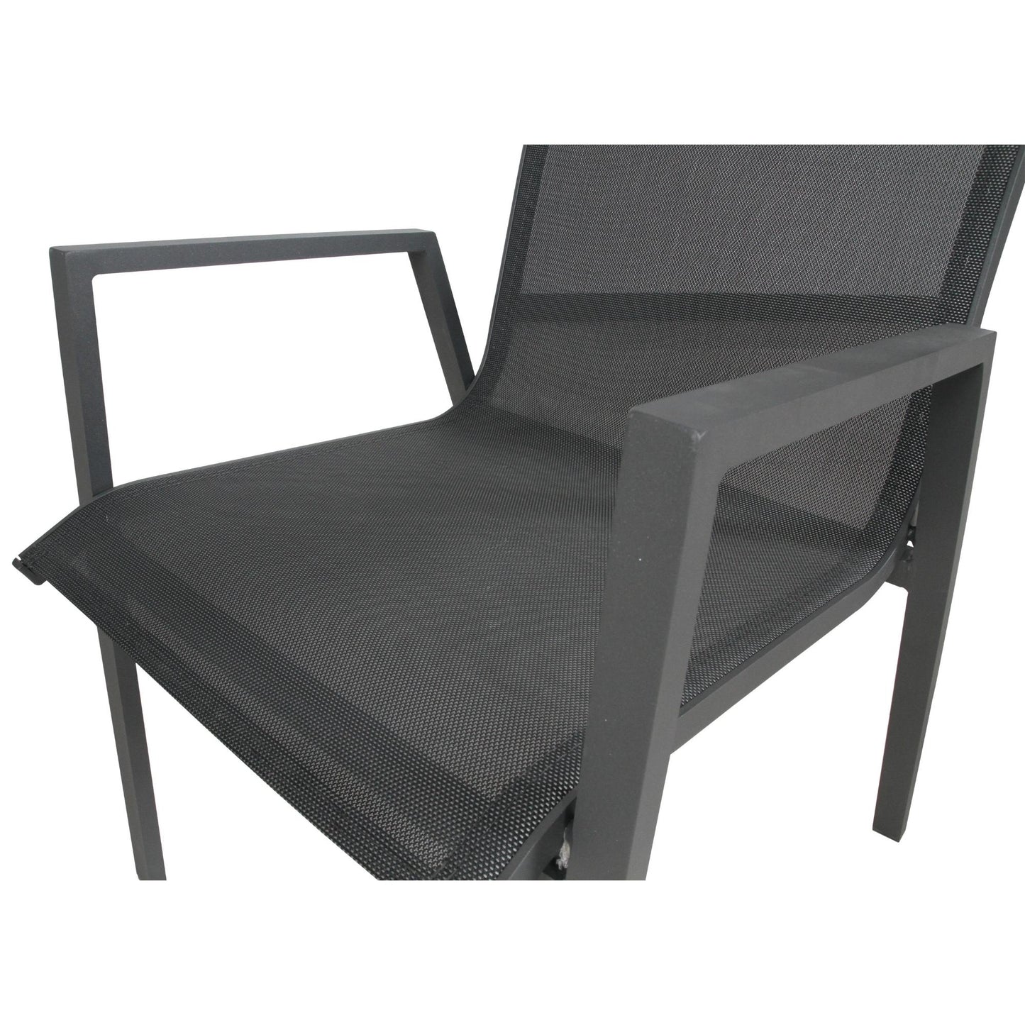 Iberia 6pc Set Aluminium Outdoor Dining Table Chair Charcoal