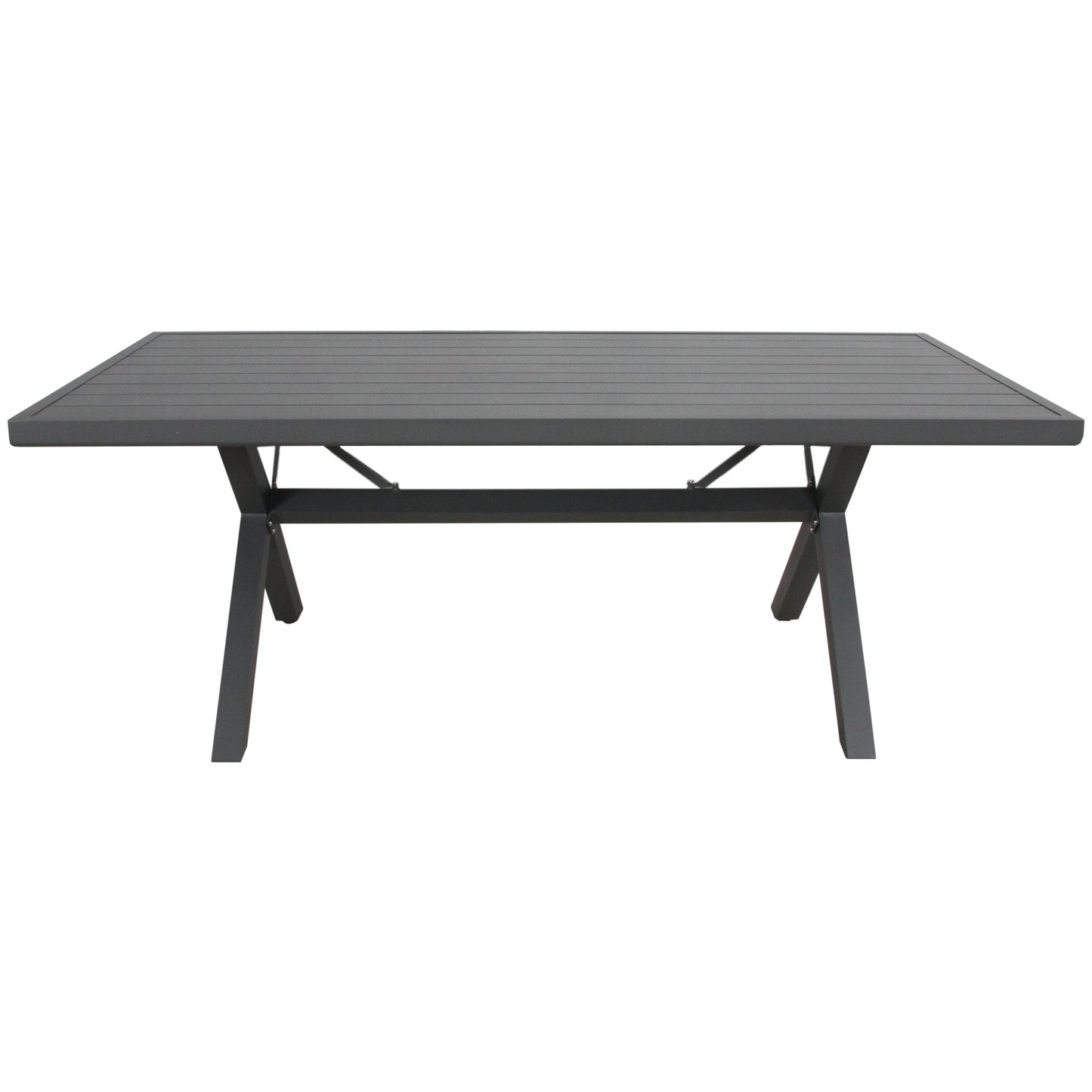 Percy 200cm Outdoor Trestle Dining Table Aluminium Frame Grey