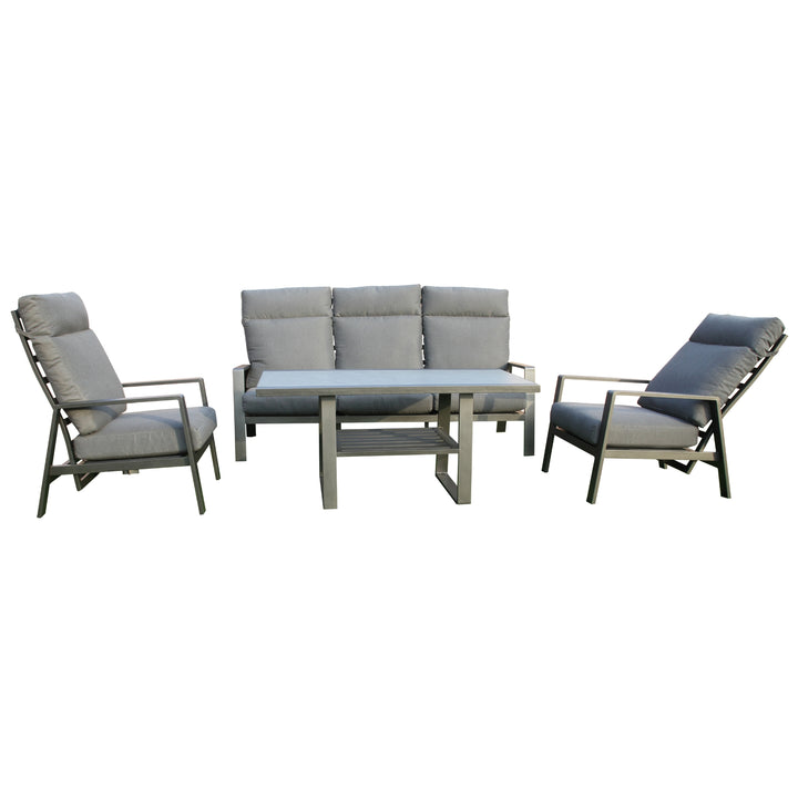 Pearl 4pc Outdoor Sofa Set Coffee Table Chair 3 Seater Lounge